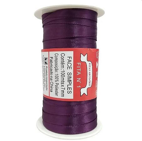 Fita poliéster 7mm Roxo Escuro c/100 metros Trader