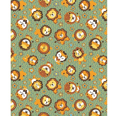 Tecido tricoline estampado safari ref:1986 - 100% algodão 50cm x 150cm Círculo