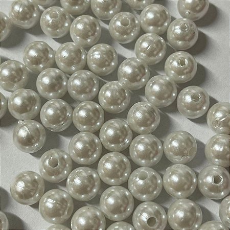 Perola 8mm Branco Com 100 Gramas