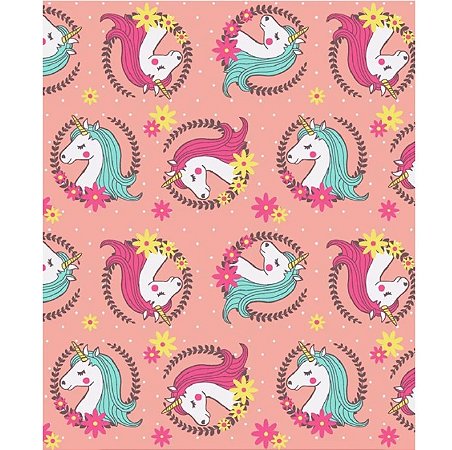 Tecido tricoline estampado unicornio ref:2245 - 100% algodão 50cm x 150cm Círculo