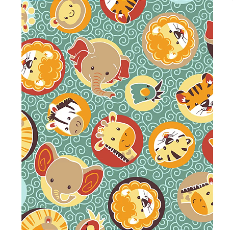 Tecido tricoline estampado safari ref:2323 - 100% algodão 50cm x 150cm Círculo