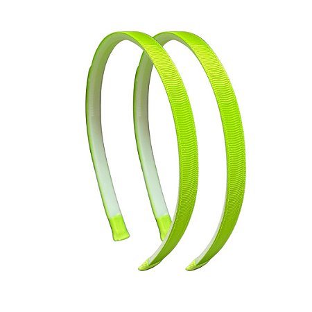 Tiara com fita gorgurão cor verde limão - Sanding