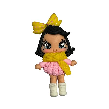 Enfeite Biscuit Boneca de Inverno 75mm Ref 07 Sanding