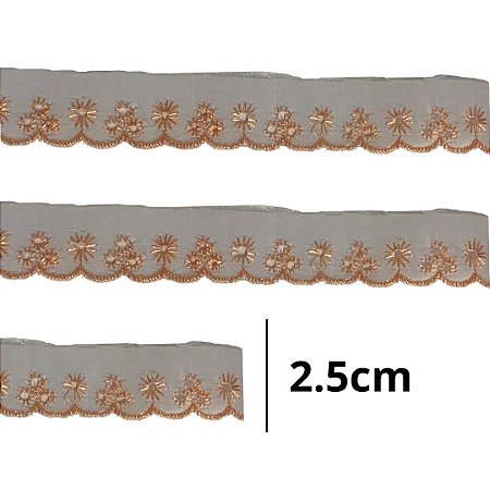 Bordado ingles 2.5cm cor 147/101 Ref ctl-61 c/ 13.70 metros NYBC