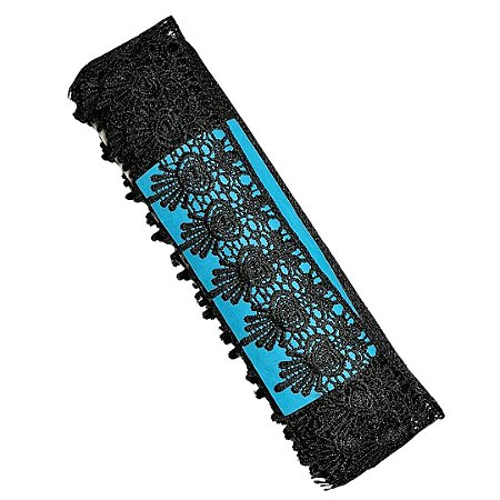 Renda Guipir CHL-436 cor preto 60mm c/ 13.70 metros NYBC
