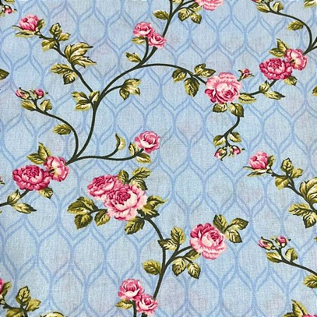 Tecido tricoline estampada floral ref 141303 - 100% algodão 50cm x 150cm Peripan