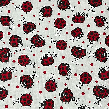 Tecido tricoline estampada joaninha ref 215tk 100% algodão 50cm x 150cm Peripan