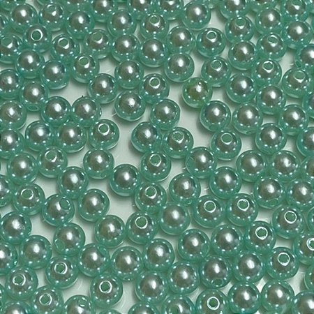 Pérola Plástica Abs Verde 8mm Ref 0630 Com 100 Gramas