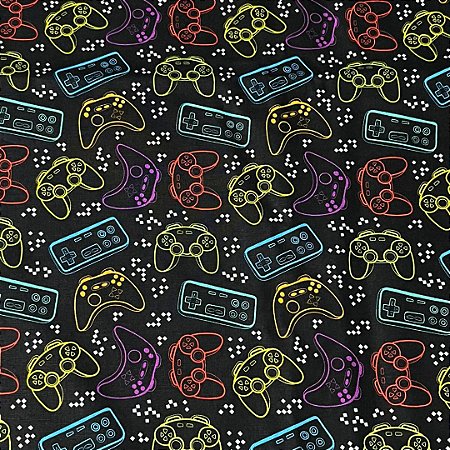 Tecido tricoline gamer ref 4043 - 100% algodão 50cm x 150cm Peripan
