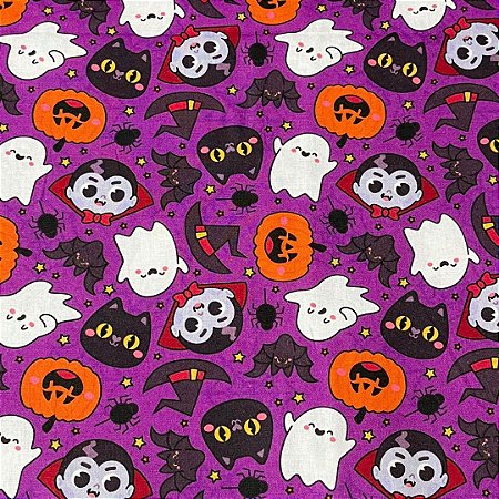 Tecido tricoline digital halloween ref 4849 - 100% algodão 50cm x 150cm Peripan