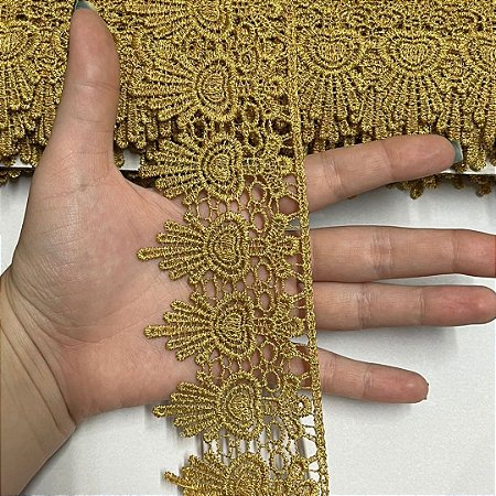 Renda Guipir Chl-436 Dourado 60mm Por Metro