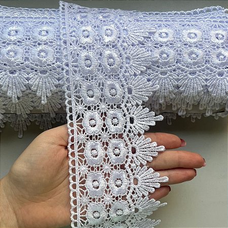 Renda Guipir Chl 427 Cor Branco 95mm Por Metro Nybc