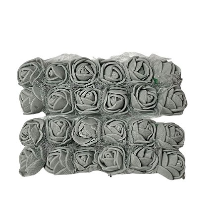 Flor de EVA cor prata com 12 unidades