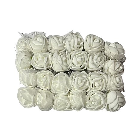 Flor de EVA cor branco com 12 unidades