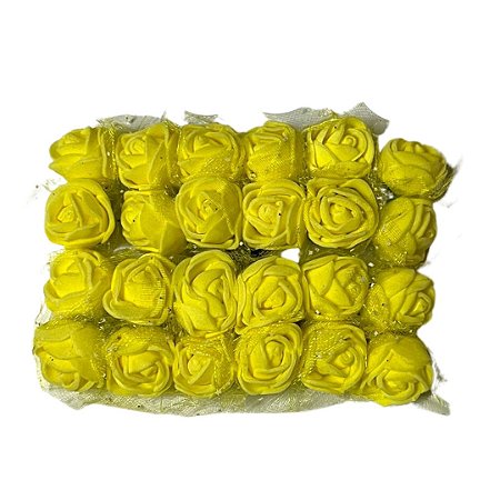 Flor de EVA Cor Amarelo Canário Com 12 Unidades Nybc