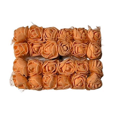 Flor de EVA cor salmão com 12 unidades