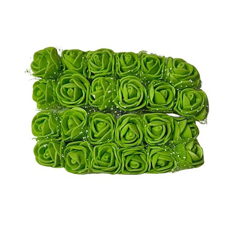 Flor de EVA cor verde limão com 12 unidades