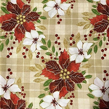 Tecido Tricoline Natal ref E159 - 100% Algodão 50cm x 150cm Peripan