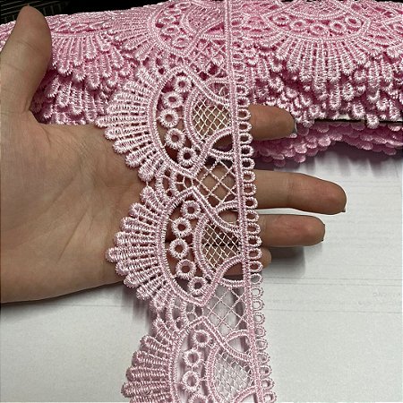 renda guipir chl-438 rosa bebê 68mm por metro