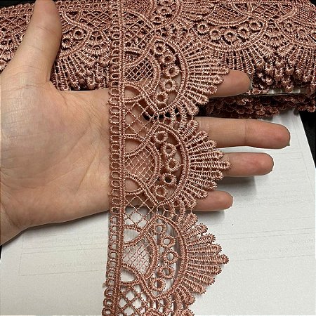 renda guipir chl-438 rosa velho 68mm por metro