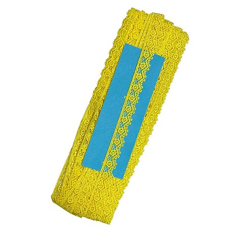 Renda Guipir CHL-653 cor amarelo canário 15mm c/13.70 metros NYBC