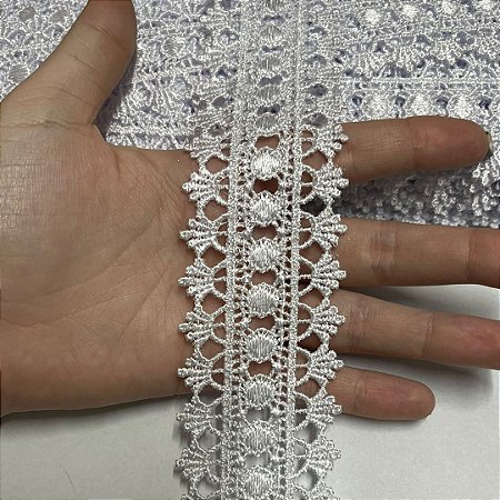 renda guipir chl-618 branco 50mm por metro