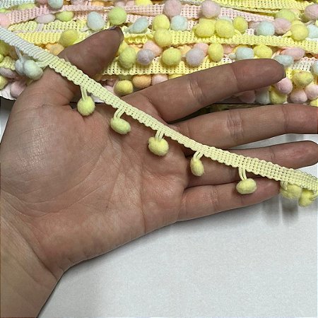 Fita Pompom Cor Pasteis 20mm Por Metro Nybc