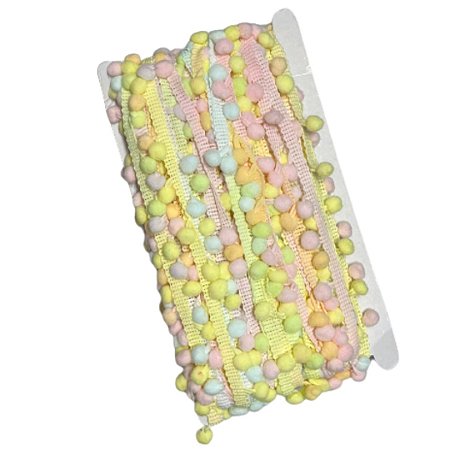 Fita Pompom Cor Pasteis 20mm Com 25 Metros Nybc