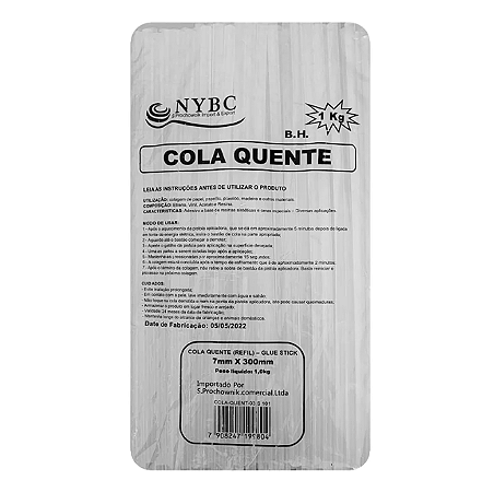 Cola quente fina 7mm x 30cm c/ 1 kg NYBC