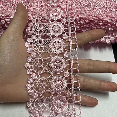 renda guipir chl-624 rosa bebê 70mm por metro
