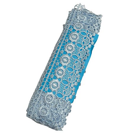 Renda Guipir CHL-624 cor azul bebê 70mm c/ 13.70 metros NYBC