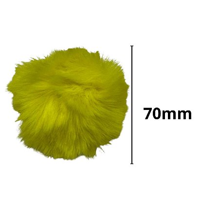 Pompom pelucia 70mm cor canário com 10 unidades nybc