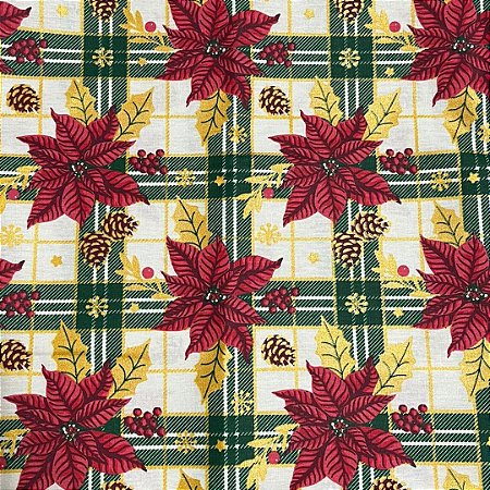 Tecido tricoline natal ref 6189 - 100% algodão 50cm x 150cm Peripam