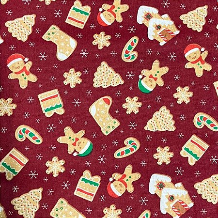Tecido tricoline natal ref 5104 - 100% algodão 50cm x 150cm Peripam