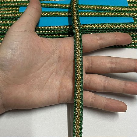 Galão ref-92 cor verde/ouro 10mm por metro nybc