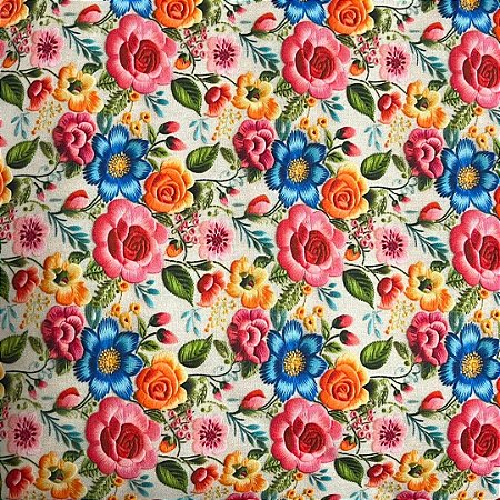 Tecido tricoline 3D ref 81242 - 100% algodão 50cm x 150cm Peripan