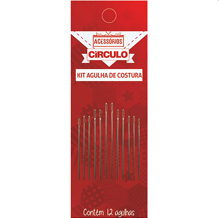 Kit de agulha de costura manual c/12 agulhas circulo