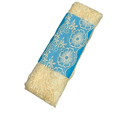 TULE BORDADO CRL-01 COR CREME 75MM C/13.70 METROS