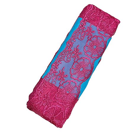 TULE BORDADO CRL-01 COR PINK 75MM C/13.70 METROS