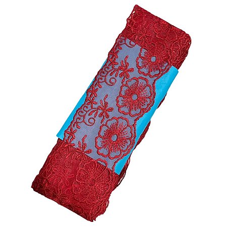 TULE BORDADO CRL-01 COR RUBI 75MM C/13.70 METROS