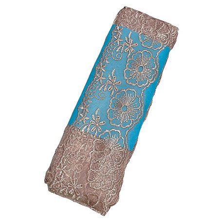TULE BORDADO CRL-01 COR ROSE 75MM C/13.70 METROS