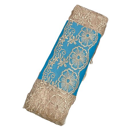TULE BORDADO CRL-01 COR CHAMPAGNE 75MM C/13.70 METROS