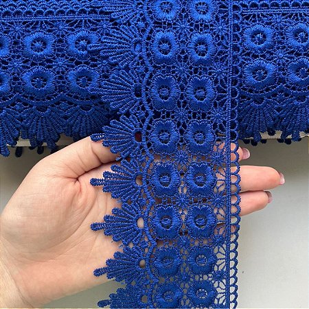 Renda Guipir Chl 427 Cor Azul Royal 95mm Por Metro Nybc