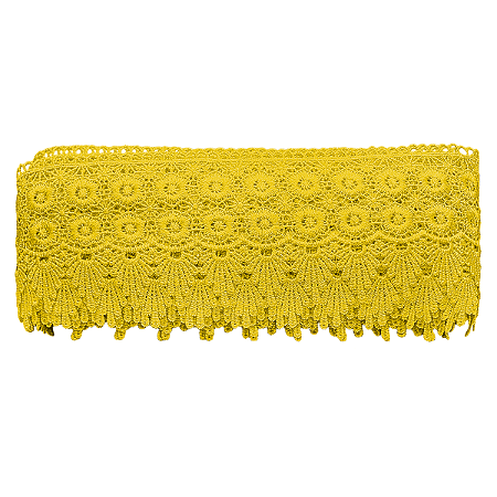 Renda Guipir 9,5cm Amarelo Canário CHL-427 com 13,7 Metros NYBC