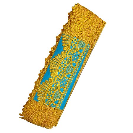 Renda Guipir CHL-438 cor amarelo ouro 68mm c/13.70 metros NYBC