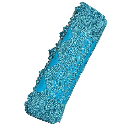 Renda Guipir CHL-438 cor azul turquesa 68mm c/13.70 metros NYBC