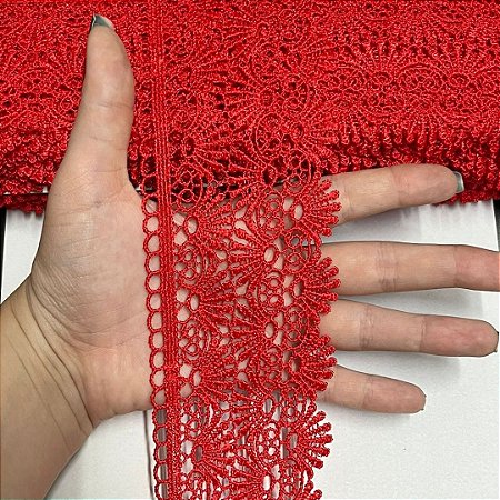 renda guipir chl-579 vermelho 75mm por metro
