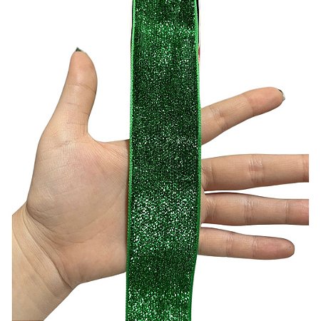 FITA METALIZADA VERDE 38MM POR METRO NYBC