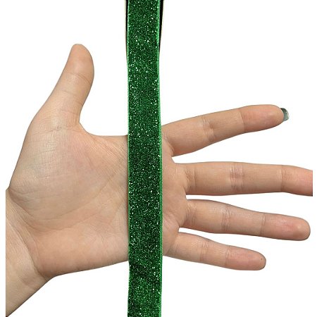 Fita metalizada verde 20mm por metro