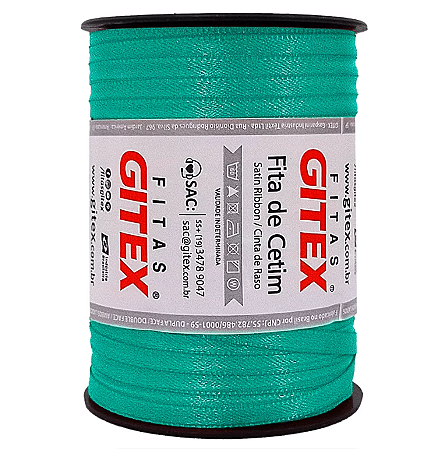 Fita cetim 7mm cor mar n 1 com 100 metros gitex